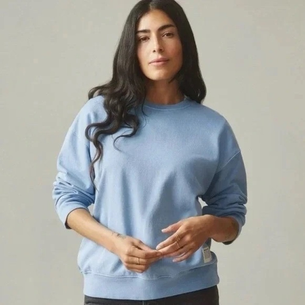 American Giant Sweatshirt Mens M Blue Cotton Crewneck Fleece Lined Street Wear